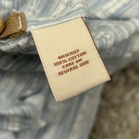 The Territory Ahead Seersucker Shirt Mens Large Blue White Long Sleeve Cotton - Picture 8 of 8